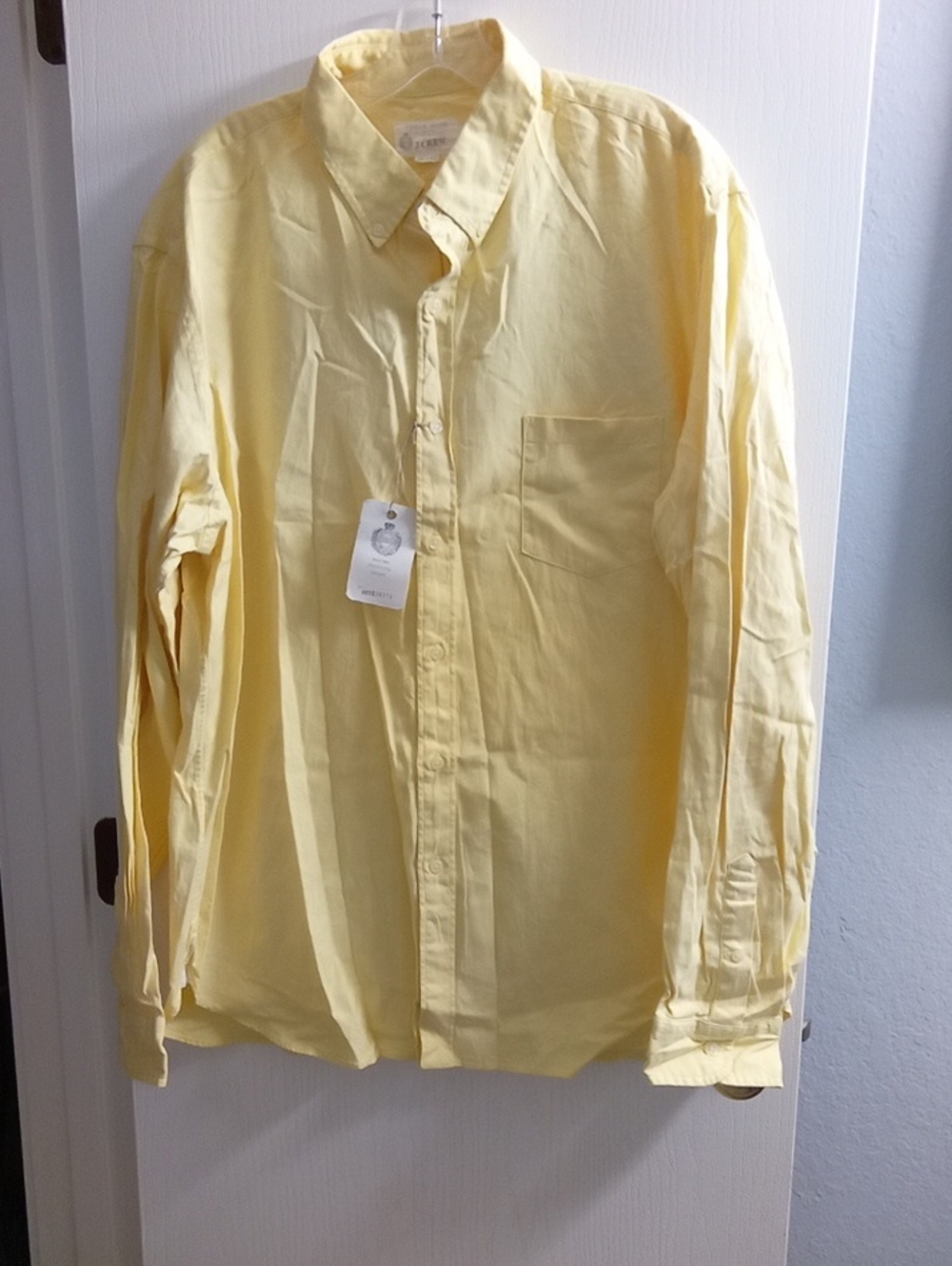 J. Crew Men's Pale Yellow Button-Down Shirt